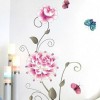 Large Pink Flower With Butterflies Wall Decor